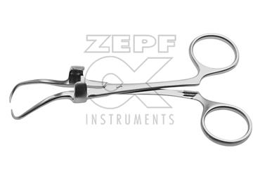 ROBIN towel forceps with holder for aspirating tubes 13 mm diam. 13,5 cm